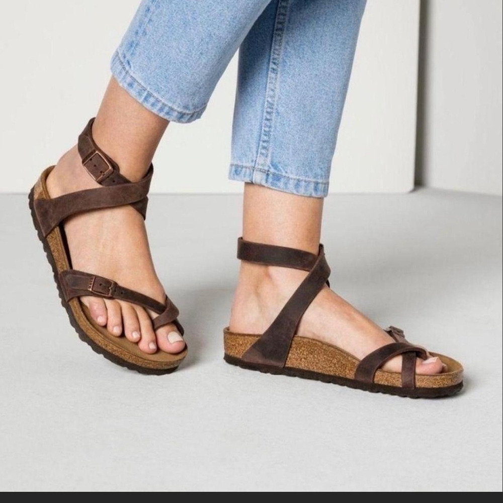 Birkenstock Dark Brown Strappy Sandals